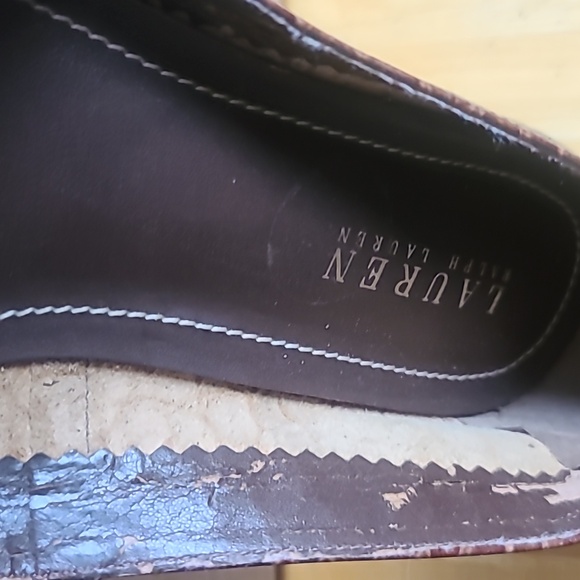 NWOT Ralph Lauren LEATHER/SUEDE Croc Flats 8/9 - Picture 11 of 12